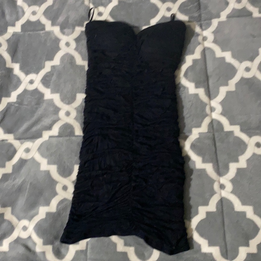 Stretchy black fitted dress